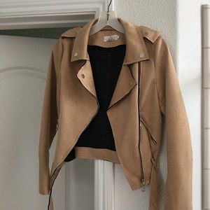New moto style suede jacket